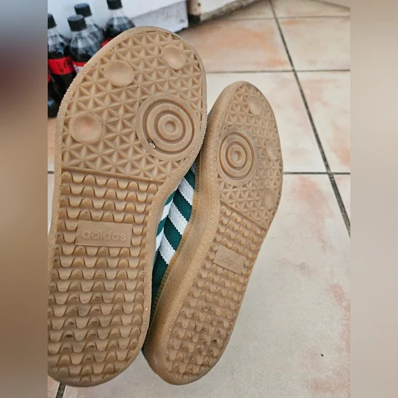 Adidas Samba green white stripes sz 5.5 men's 38EU unisex sneakers - Picture 5 of 6